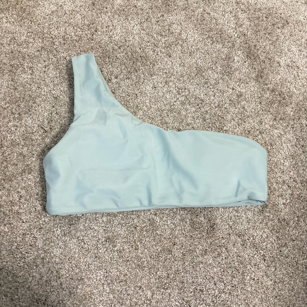 One-Shoulder Bikini Top in Light Mint